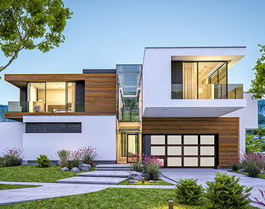 Puerta de garaje de aluminio de vista completa estilo villa personalizada especializada