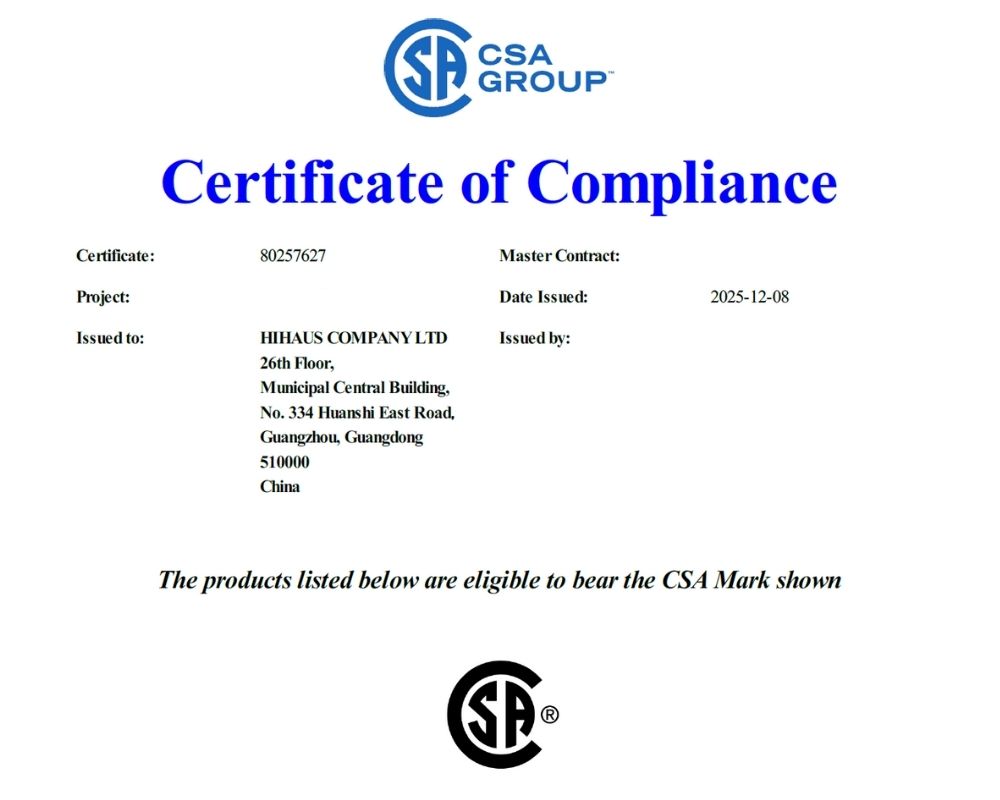 HIHAUS CSA Certification